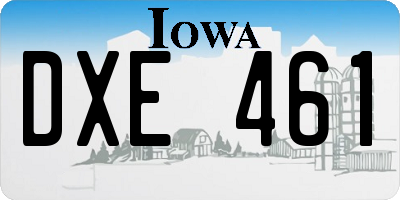 IA license plate DXE461