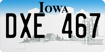 IA license plate DXE467