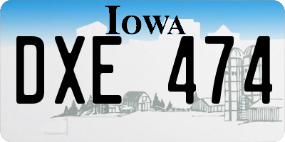 IA license plate DXE474