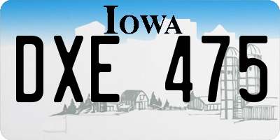 IA license plate DXE475