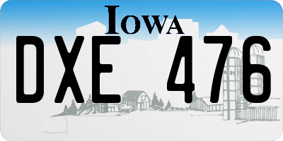 IA license plate DXE476