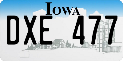 IA license plate DXE477