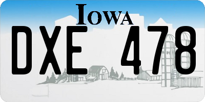 IA license plate DXE478