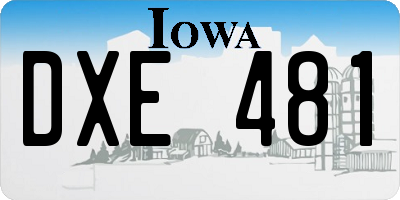 IA license plate DXE481