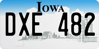 IA license plate DXE482