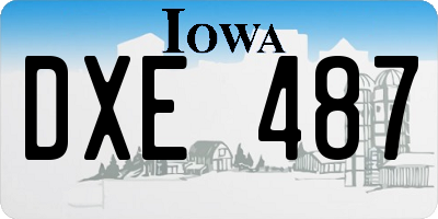 IA license plate DXE487