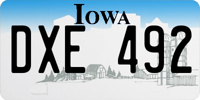IA license plate DXE492