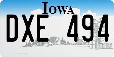 IA license plate DXE494