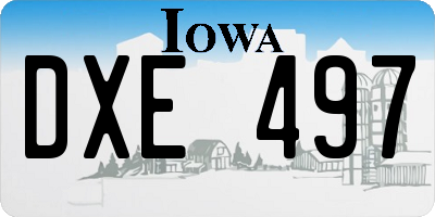 IA license plate DXE497