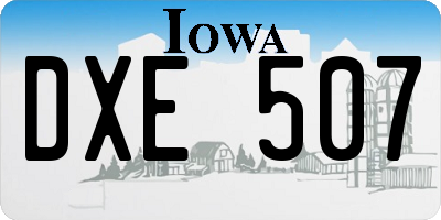 IA license plate DXE507