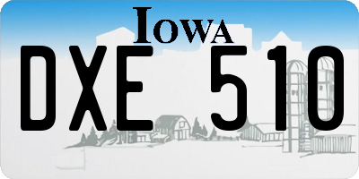 IA license plate DXE510