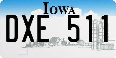 IA license plate DXE511