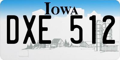 IA license plate DXE512