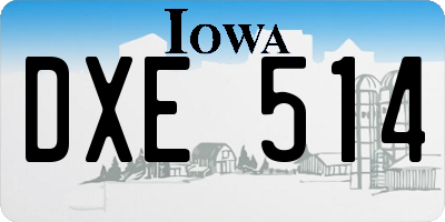 IA license plate DXE514