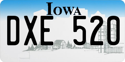 IA license plate DXE520