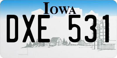 IA license plate DXE531