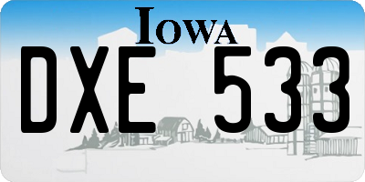 IA license plate DXE533