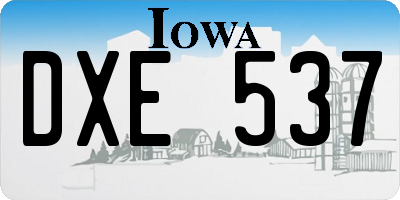 IA license plate DXE537