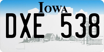 IA license plate DXE538