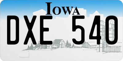 IA license plate DXE540