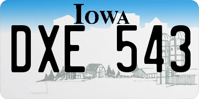 IA license plate DXE543