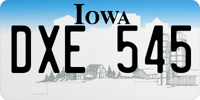 IA license plate DXE545