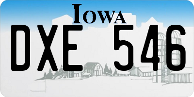IA license plate DXE546