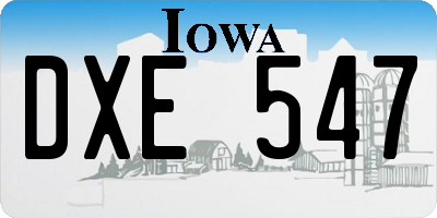 IA license plate DXE547