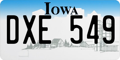 IA license plate DXE549