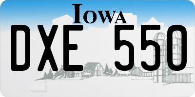 IA license plate DXE550
