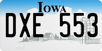 IA license plate DXE553