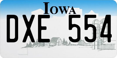 IA license plate DXE554
