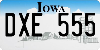 IA license plate DXE555