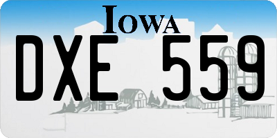 IA license plate DXE559