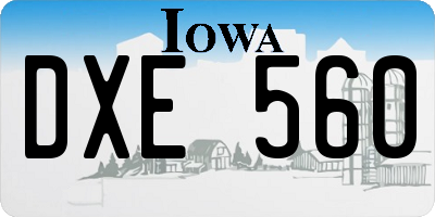 IA license plate DXE560