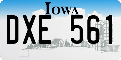 IA license plate DXE561