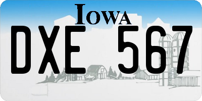 IA license plate DXE567