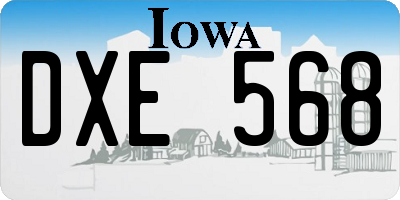 IA license plate DXE568