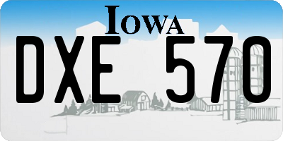 IA license plate DXE570