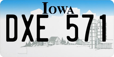 IA license plate DXE571