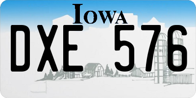 IA license plate DXE576