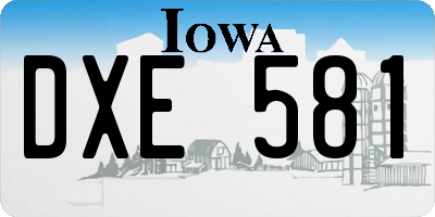 IA license plate DXE581