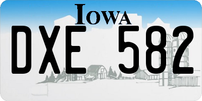 IA license plate DXE582