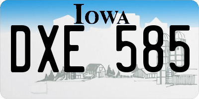 IA license plate DXE585