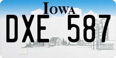 IA license plate DXE587