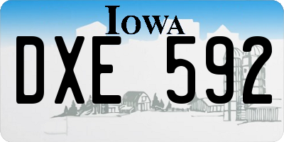 IA license plate DXE592