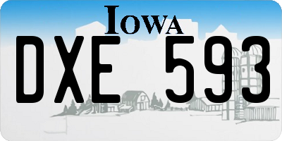 IA license plate DXE593