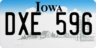 IA license plate DXE596