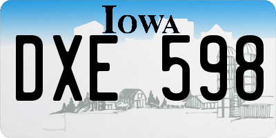 IA license plate DXE598