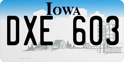 IA license plate DXE603